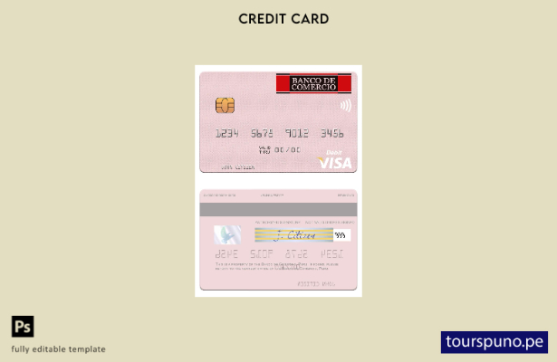 lista para imprimir plantilla de tarjeta de débito visa Banco de Comercio de Per